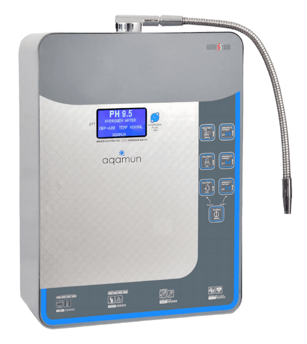 Aqamun 1.0, a reliable alkaline water purifier offering essential water ionization technology for enhanced health and wellness.